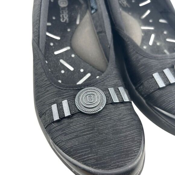 Bzees Aspire Slip On Shoe SIZE 6.5 Stretch Comfort Low Heel Slip On Black - Picture 2 of 7